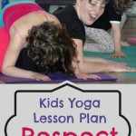 A teacher and student play together in a parnter yoga pose doing cobra pose and Cat Cow