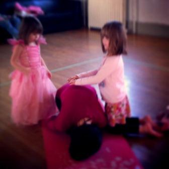 kids yoga back massage